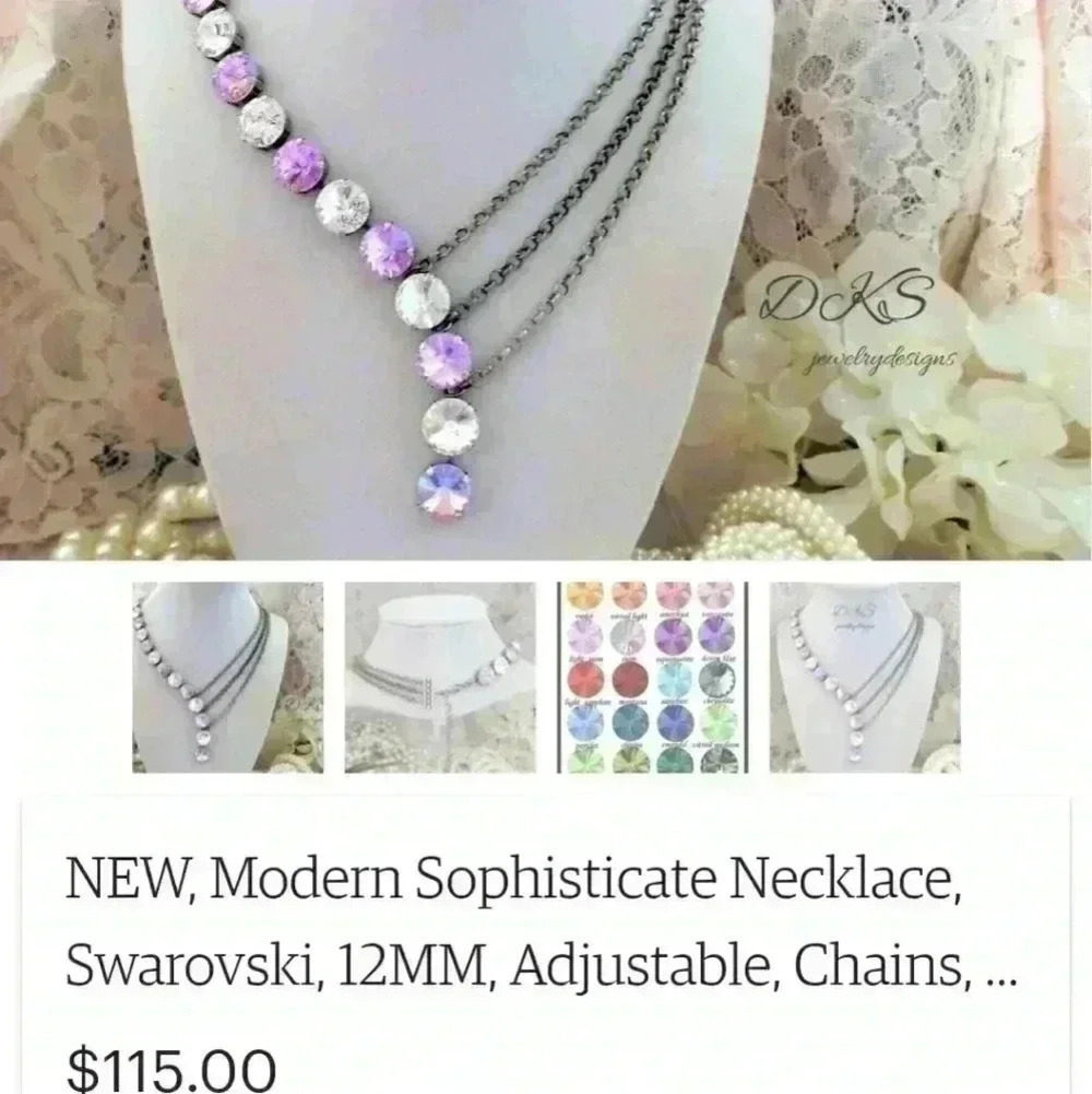 Beautiful Swarovski Crystal Unique Necklace - Picture 4 of 4